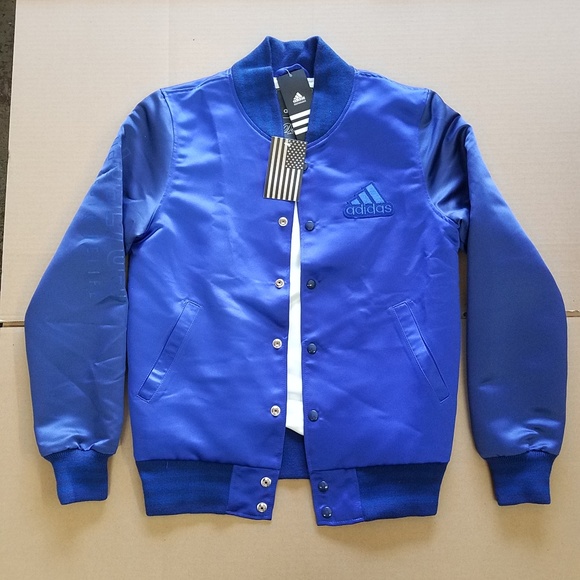 adidas satin bomber jacket